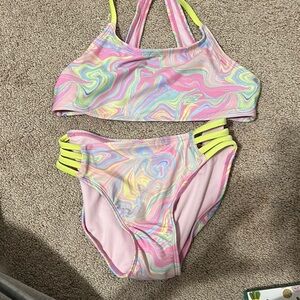 Art Class Pink and Yellow Bikini Set for Summer